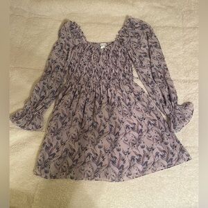 Lavender Floral Long Sleeve Dress